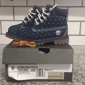 Timberland blue polka dot boots